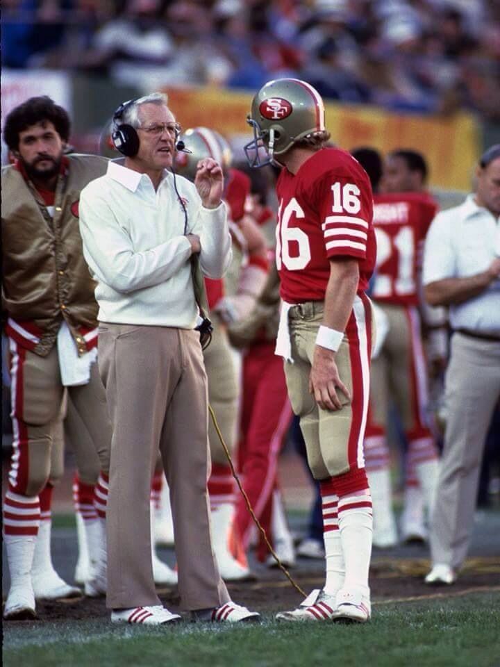 Bill Walsh discussing a play
