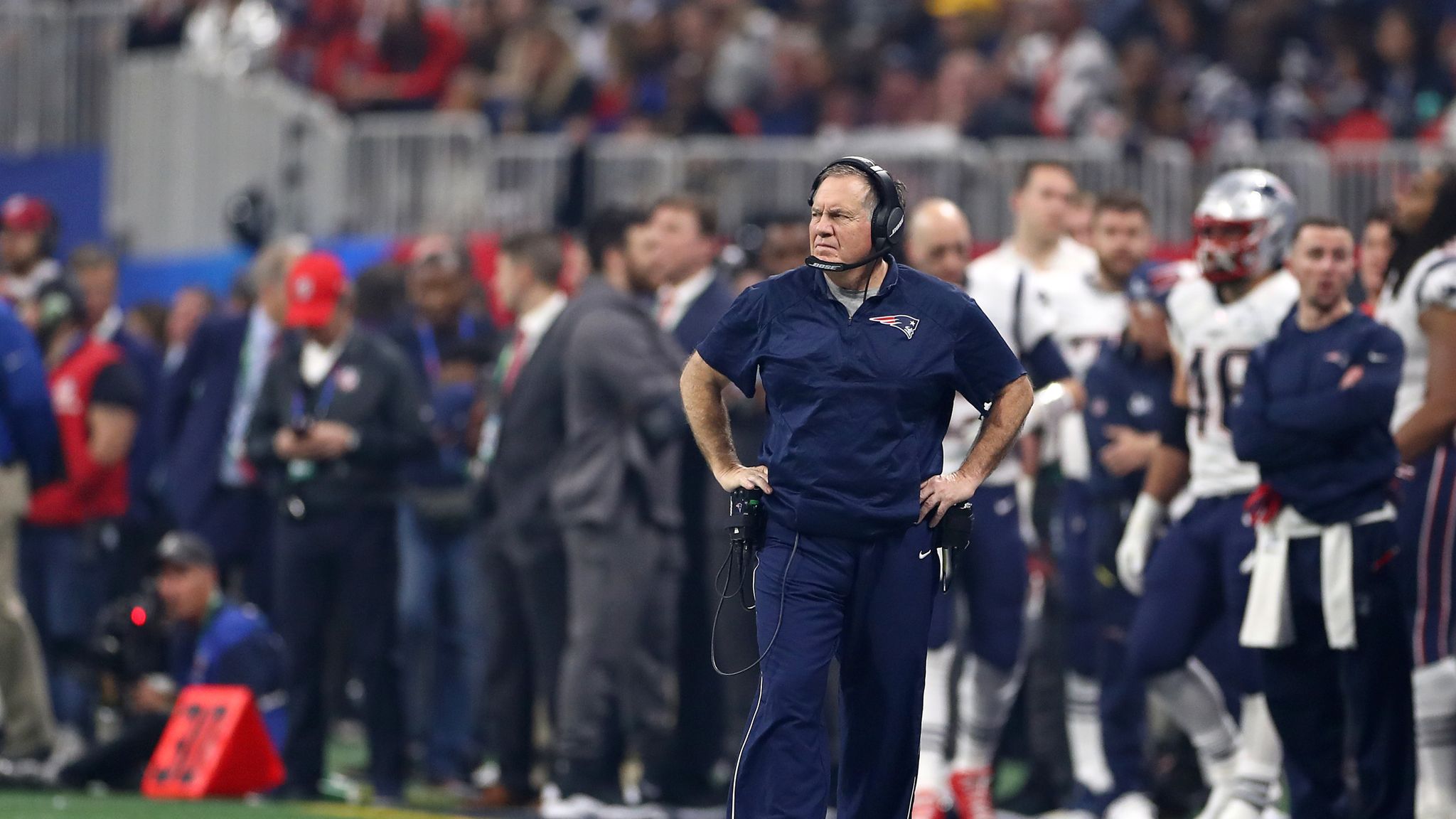 Championship football coaches on the field