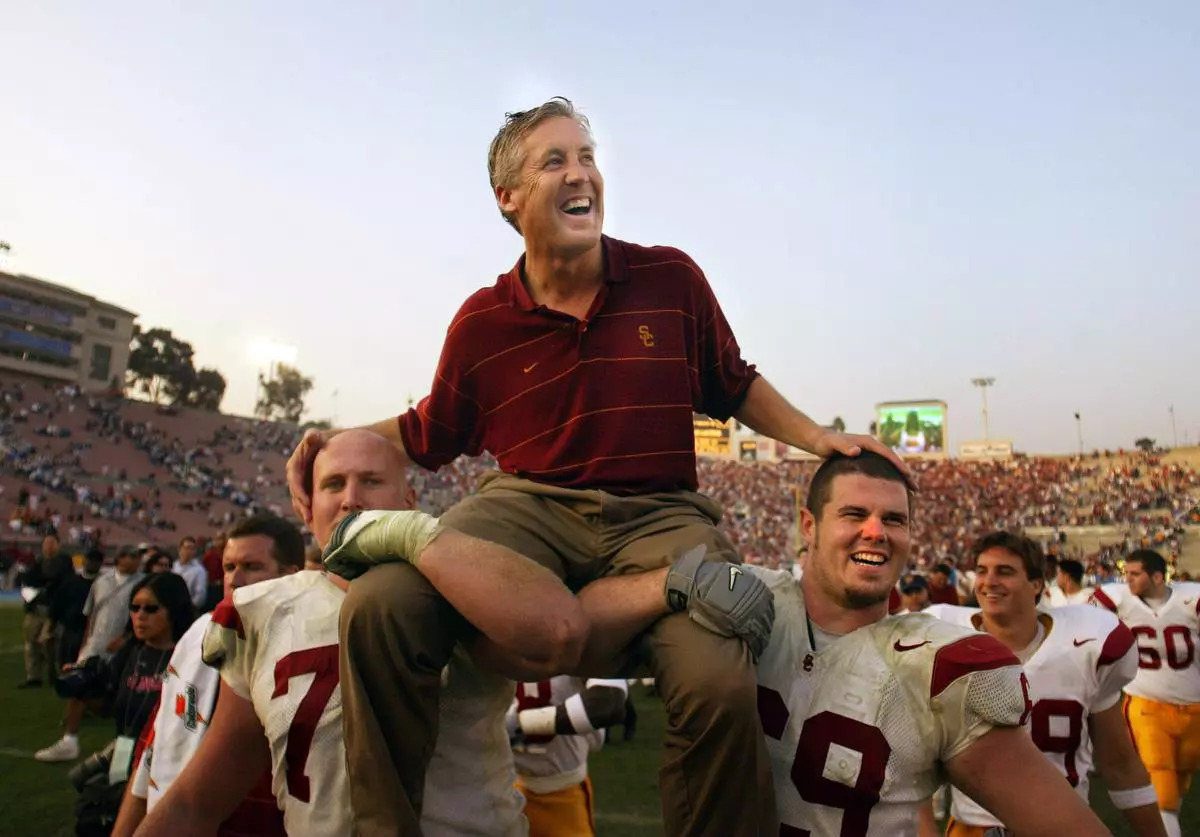Pete Carroll with his team
